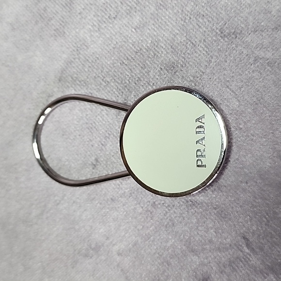 Prada Accessories - Prada Silver Ivory Cream Key Ring Bag Charm